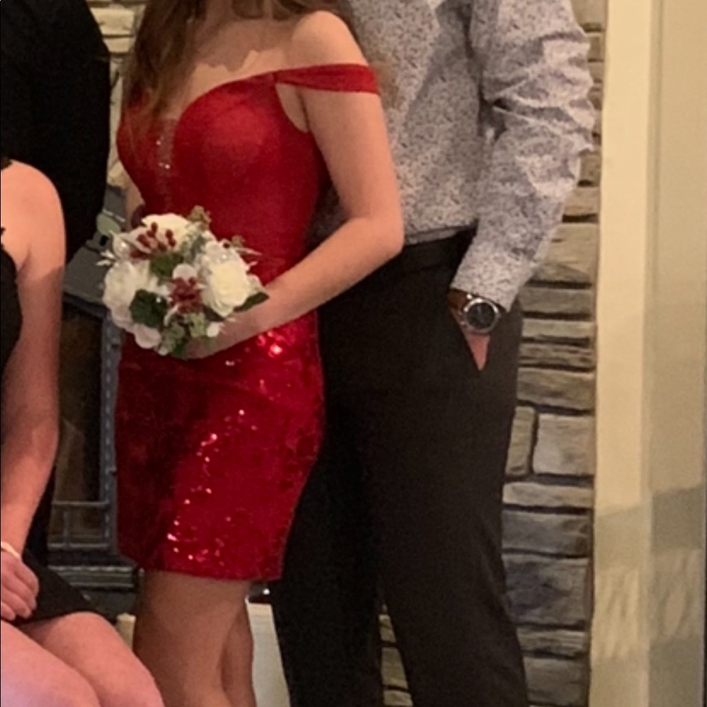 red cocktail dress